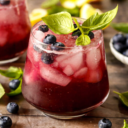 blueberry basil bourbon smash